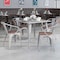 Flash Furniture Silver Metal Chair with Wood Seat and Arms, PK4 4-CH-31270-SIL-WD-GG - alternate 1